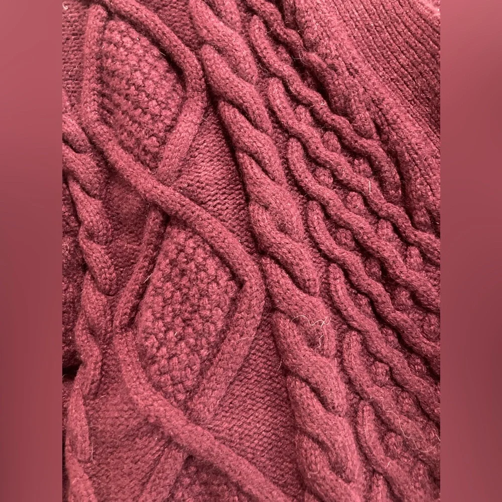 Aritzia Burgundy Cable Knit Cardigan - Picture 7 of 11